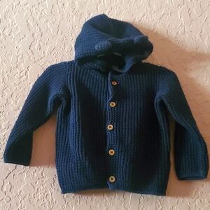 Carter's cable knit sweater with hoodie with bear ears size 12 months